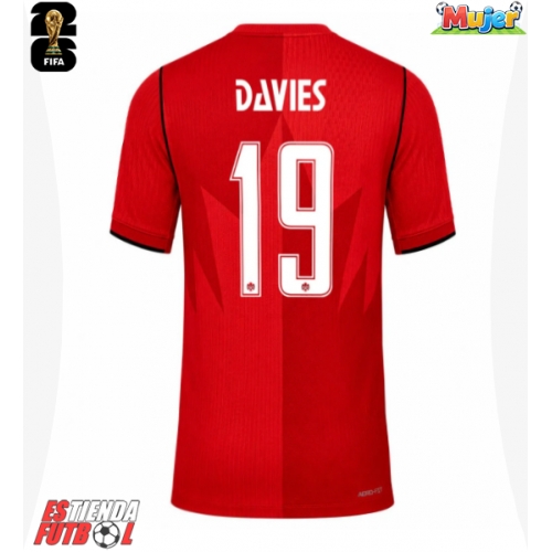 Canadá Alphonso Davies #19 Primera Equipación Mujer Mundial 2026 Manga Corta